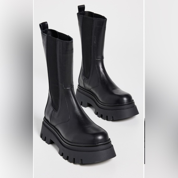 ALOHAS All Rounder chunky leather Boots Black Sz 9 Goth - Picture 4 of 16